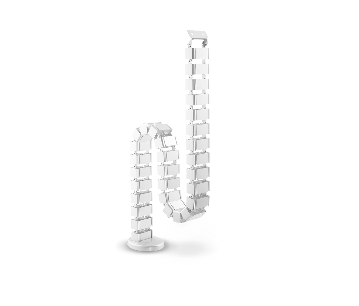 FOKUS Schreibtisch + Steckleistenhalter + Kabelschlange Weiß Lichtgrau 120x70