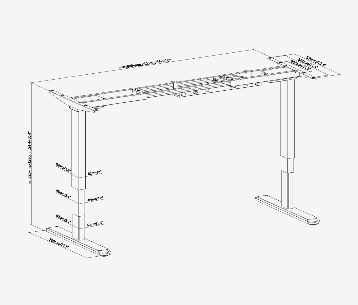PRIMUS Tischgestell XL Schwarz