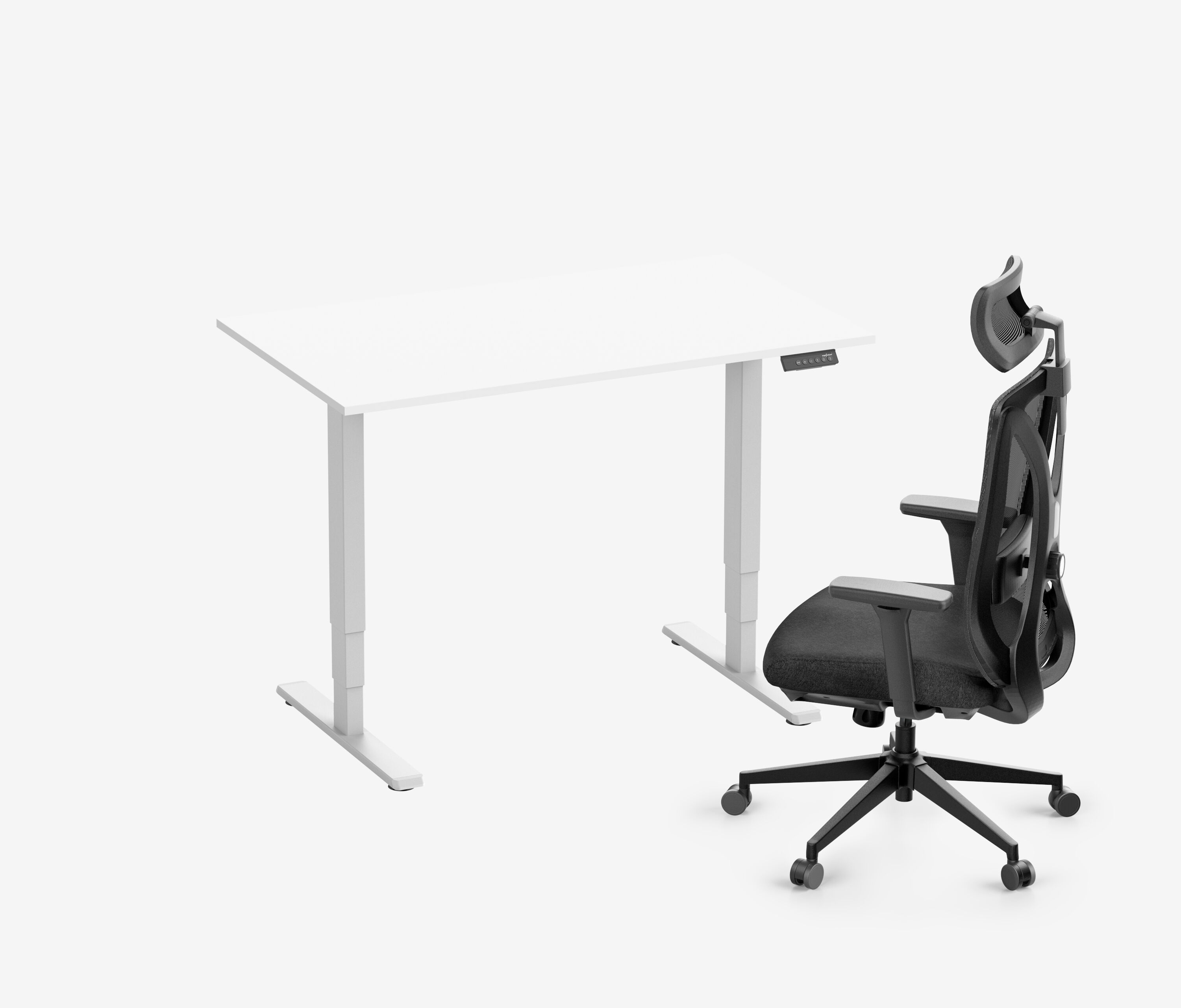 FOKUS Schreibtisch + Stuhl LINO Weiß 120 x 70 cm Weiß