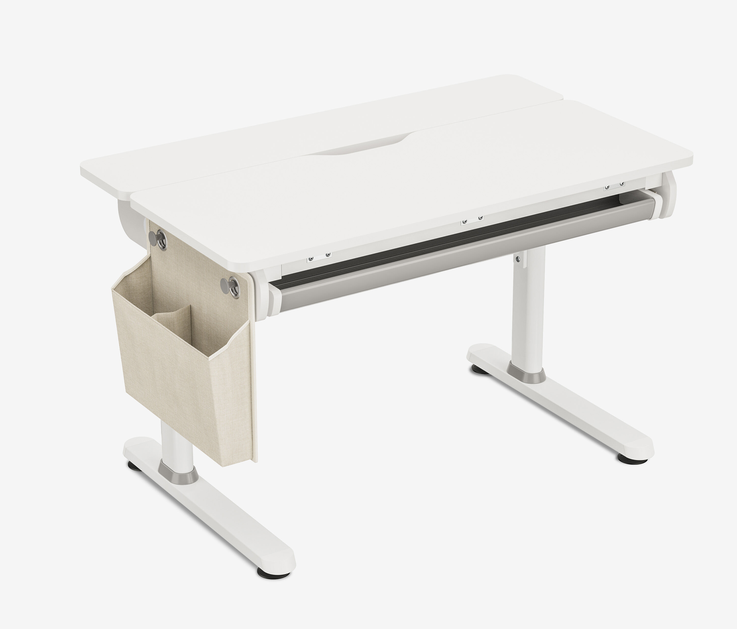 Kinderschreibtisch manuell höhenverstellbar Weiß