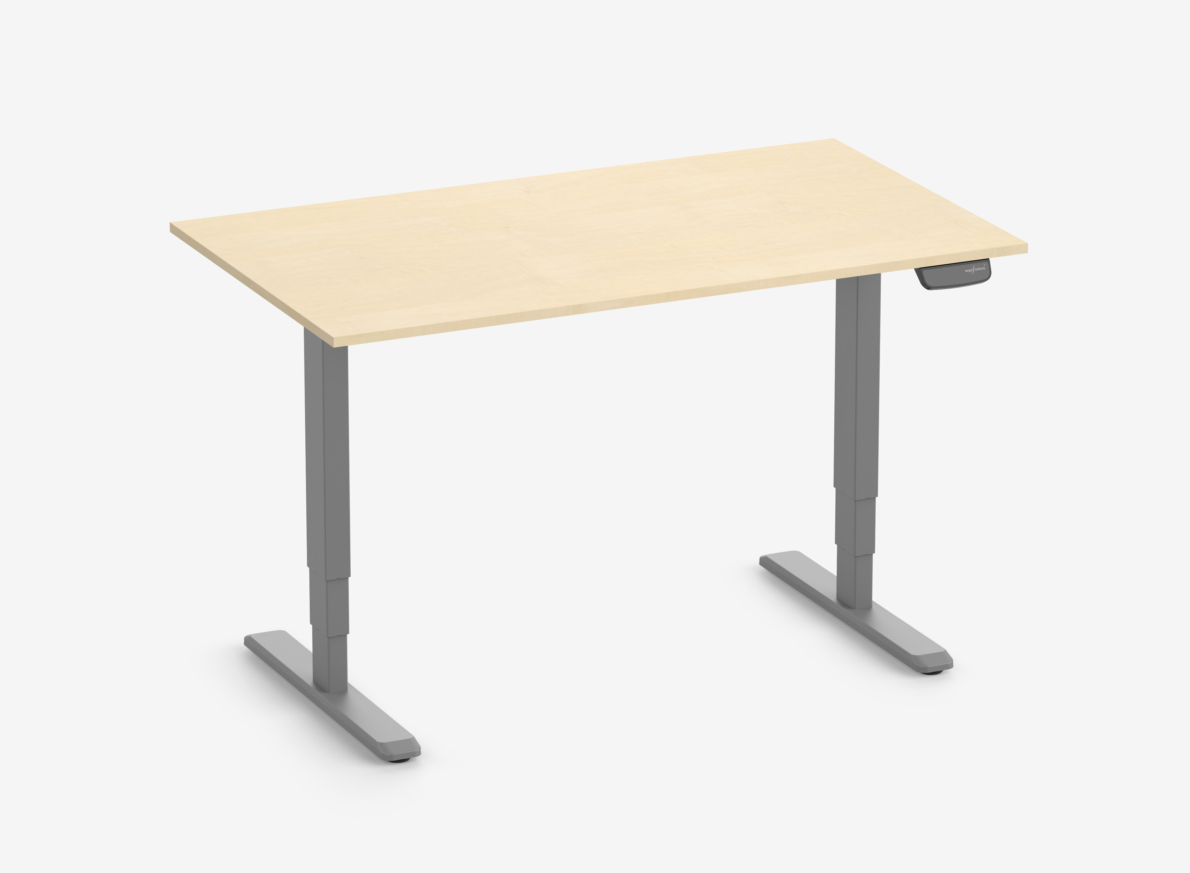 PRIMUS Speed Rechteckschreibtisch, Gestell Grau, Tischplatte 1400 x 800 x 19 mm Birke