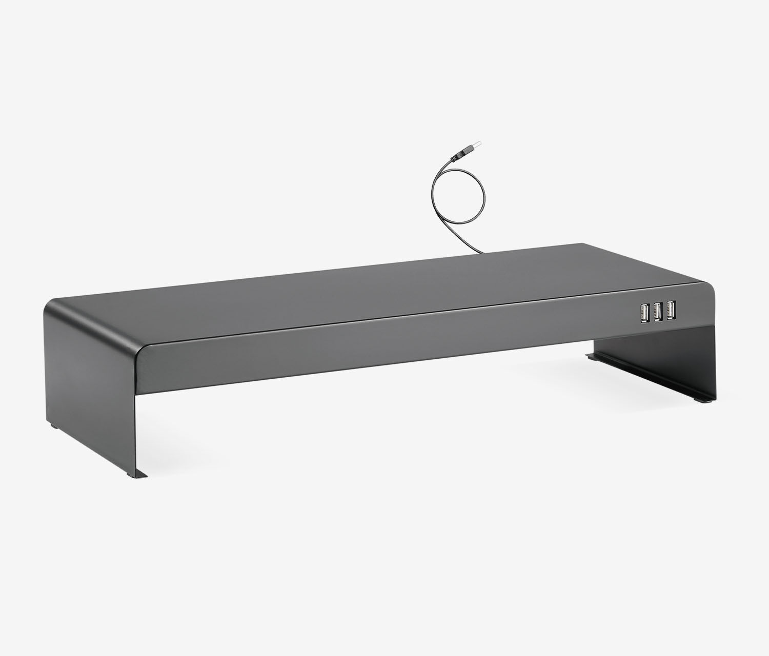 Stahl Monitorerhöhung mit 3-fach USB Hub
