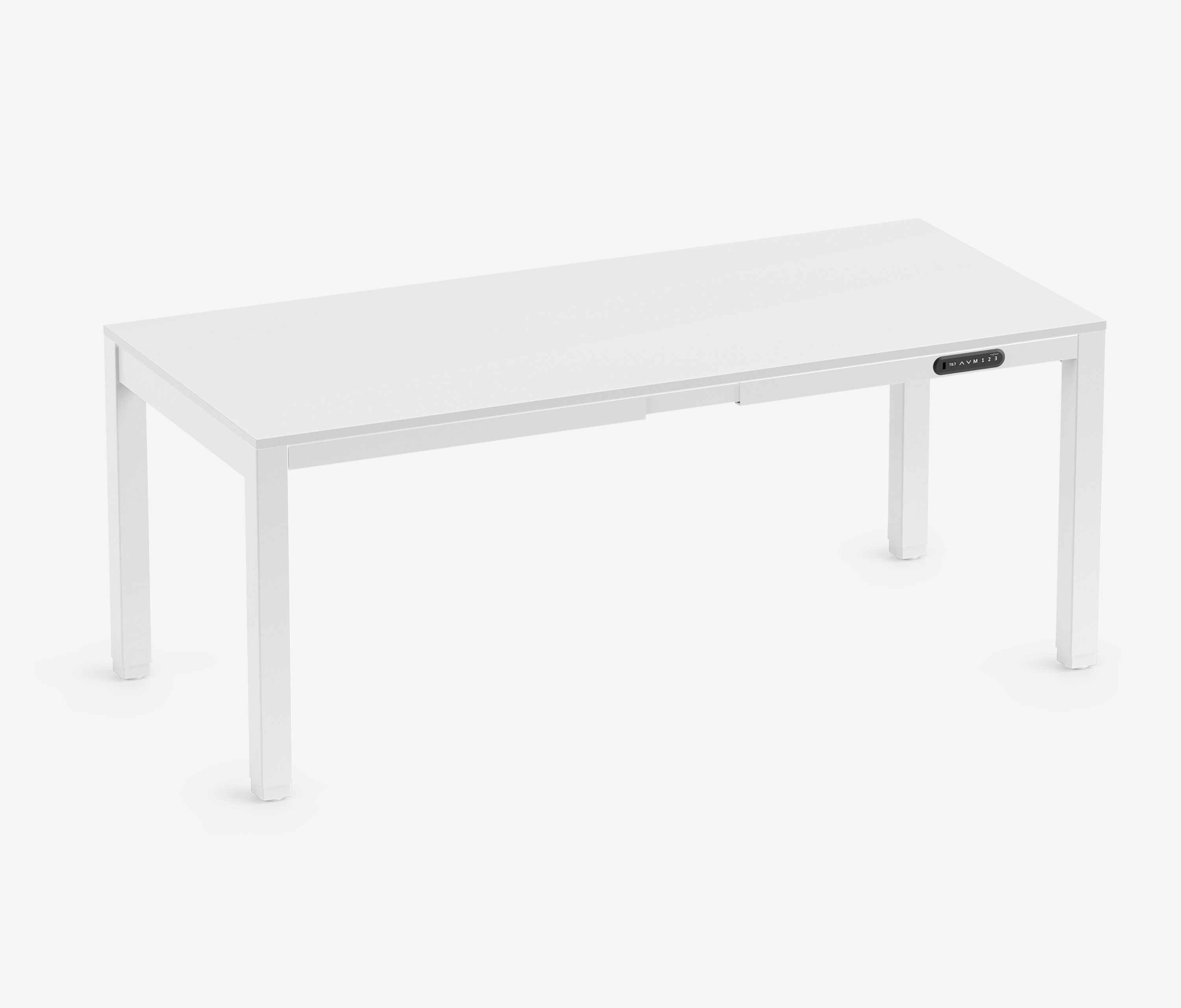 PRIMUS 4-Bein Schreibtisch Weiß Topweiß 1800 x 800 x 25 mm