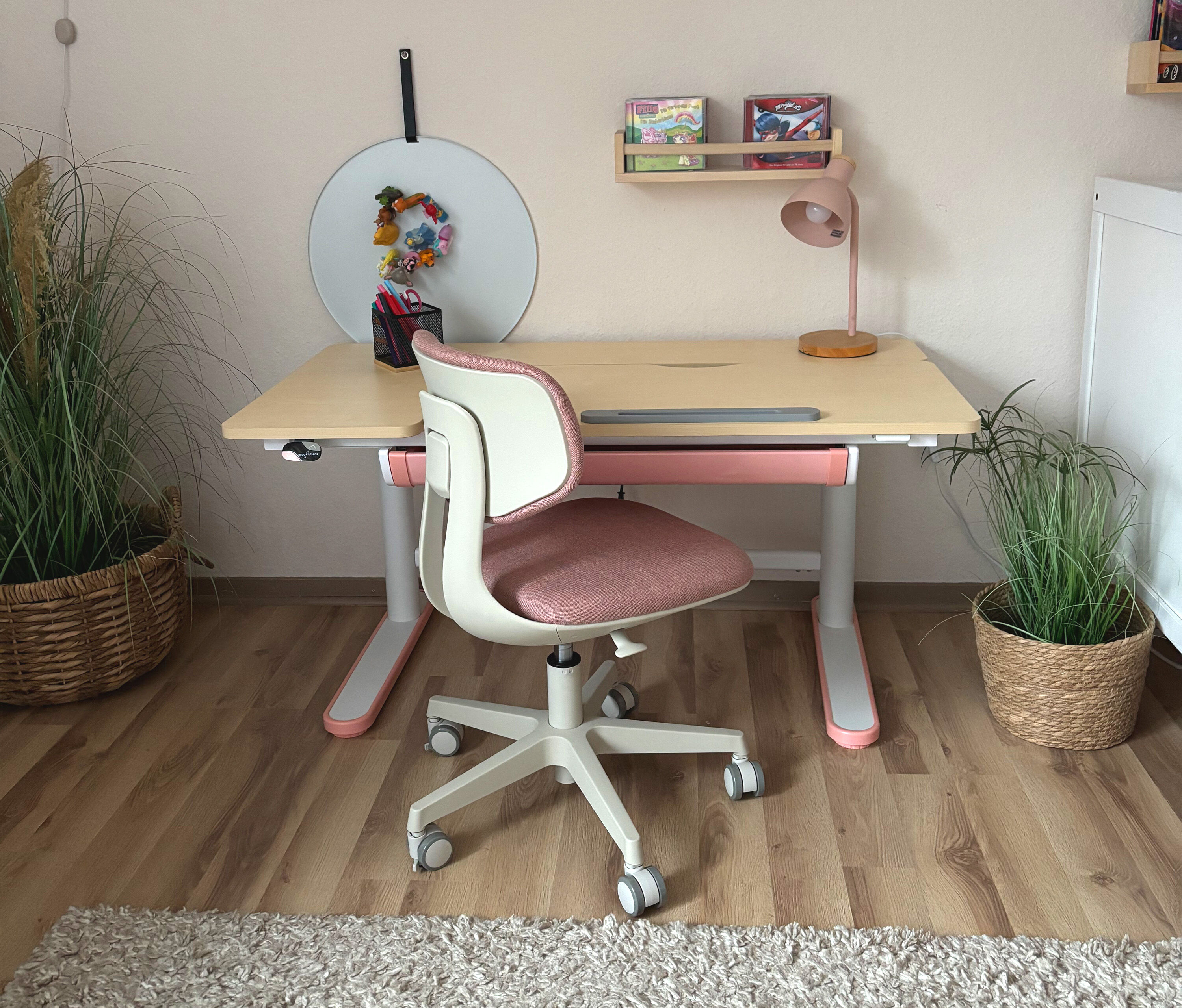 Elektrischer Kinderschreibtisch + Kinderschreibtischstuhl Set Blau