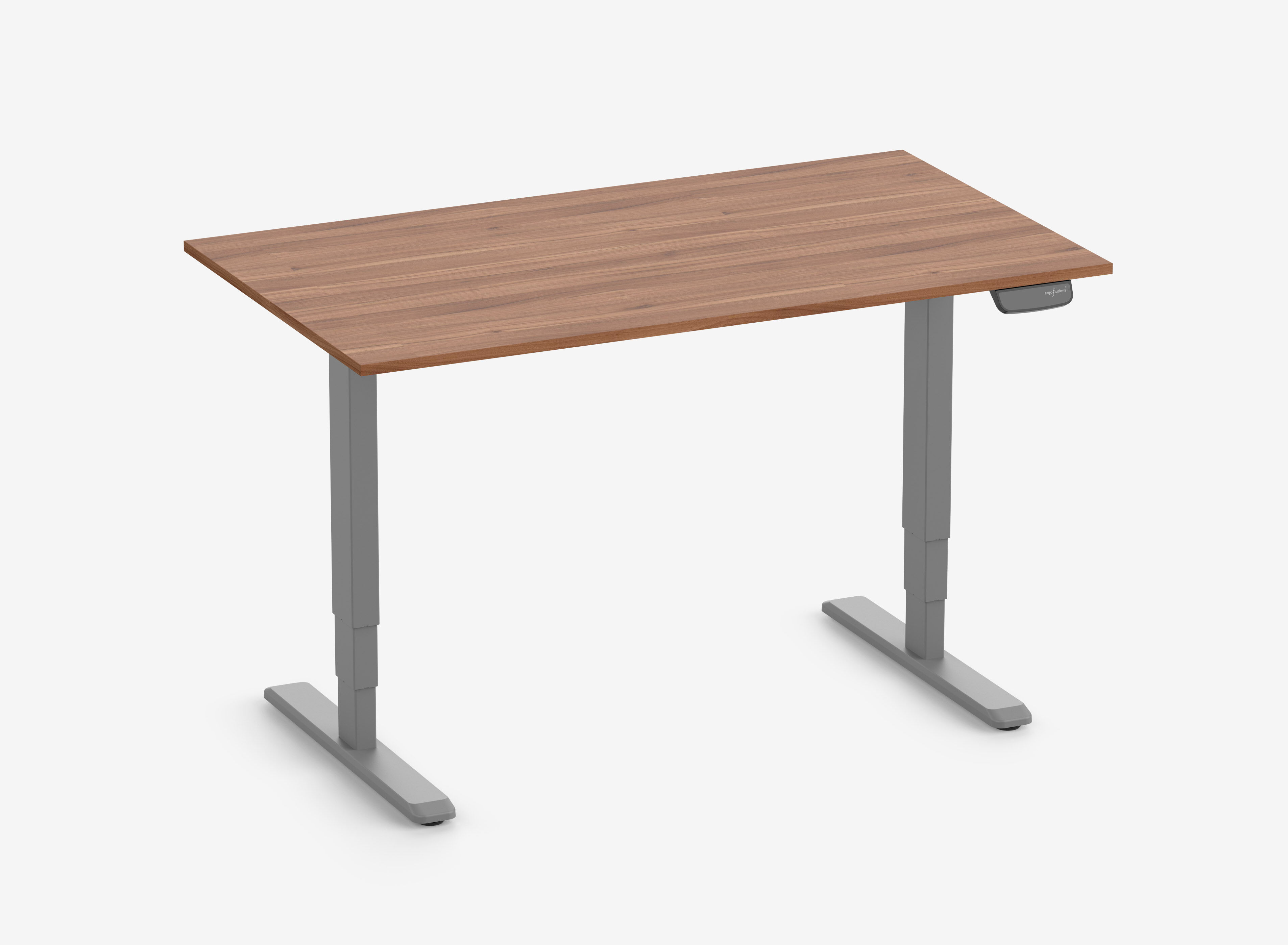 PRIMUS Rechteckschreibtisch, Gestell Grau, Tischplatte 1400 x 800 x 19 mm Nussbaum