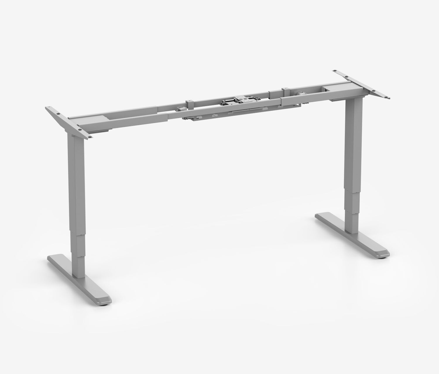 PRIMUS Freiformschreibtisch, Gestell Grau 1800 x 800/1000 x 25 mm Nussbaum, Ausführung Rechts