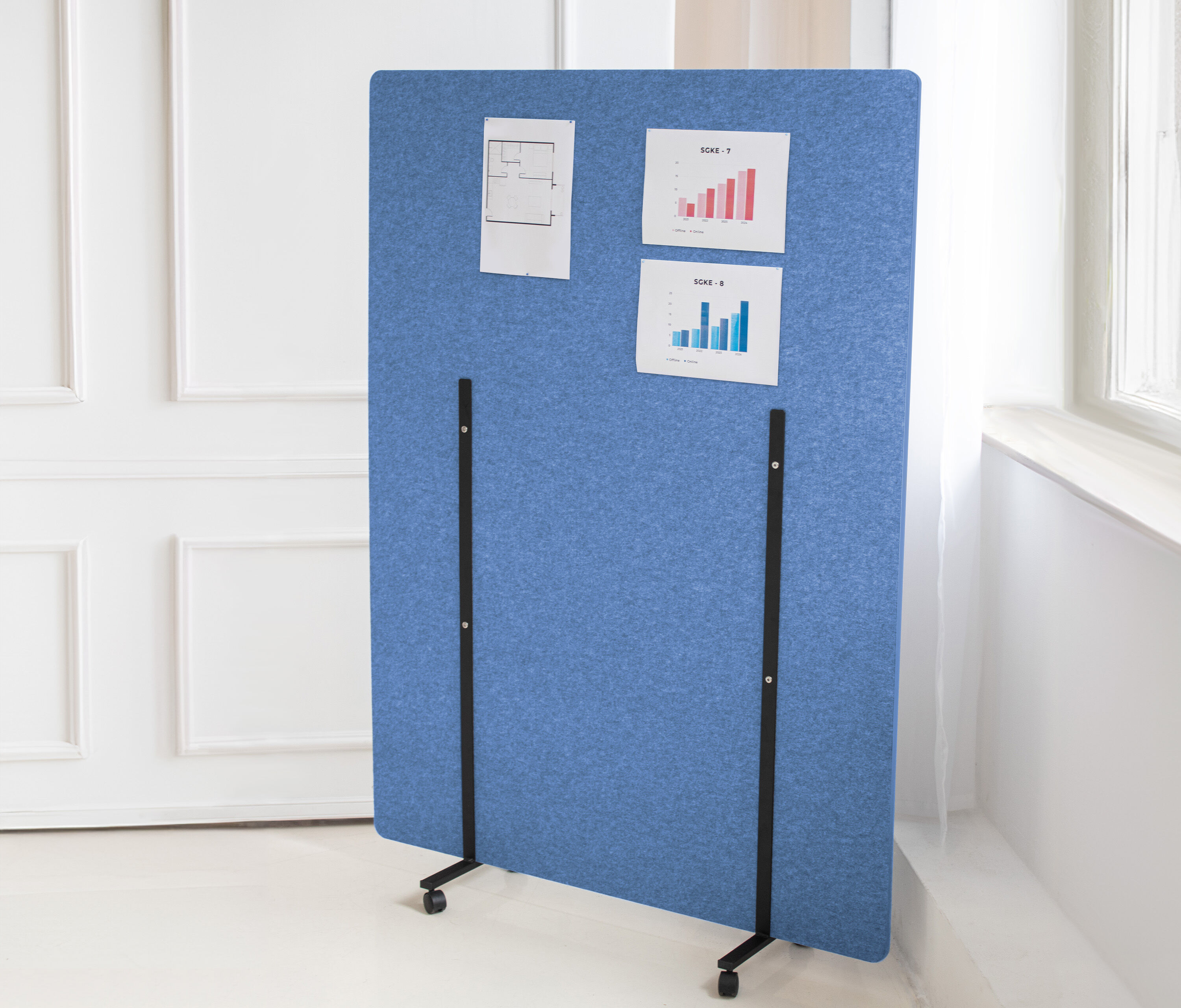Akustik Stellwand Blau