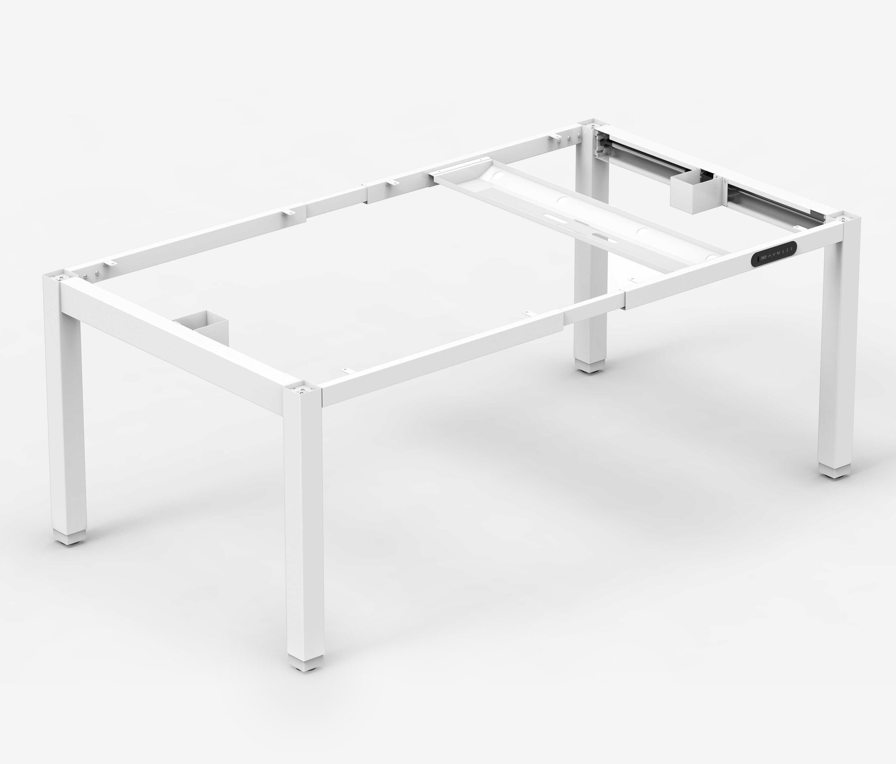 PRIMUS 4-Bein Schreibtisch Weiß Nussbaum 2000 x 800 x 25 mm