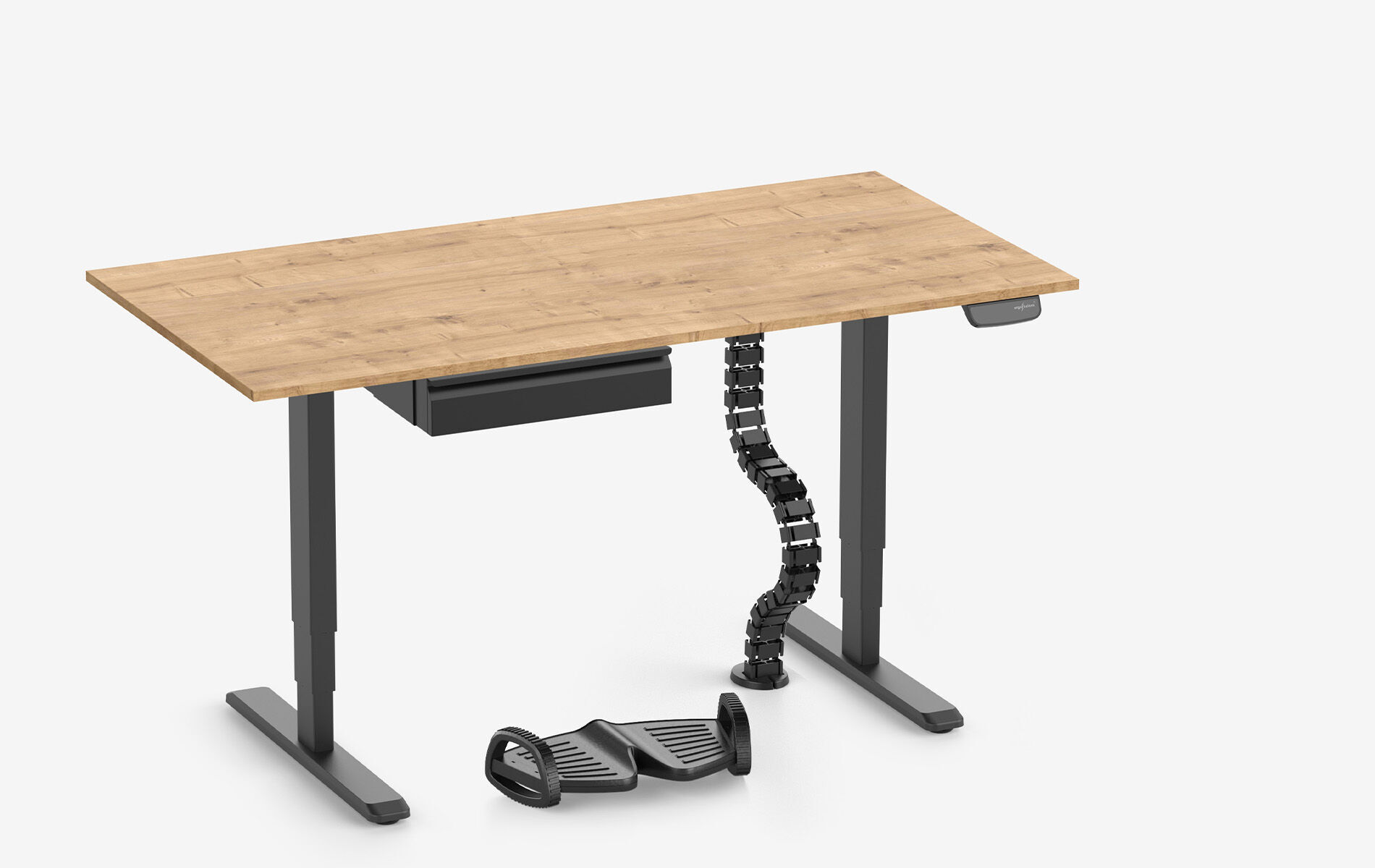 PRIMUS Bureau + Lade, Kabelslang & Voetensteun