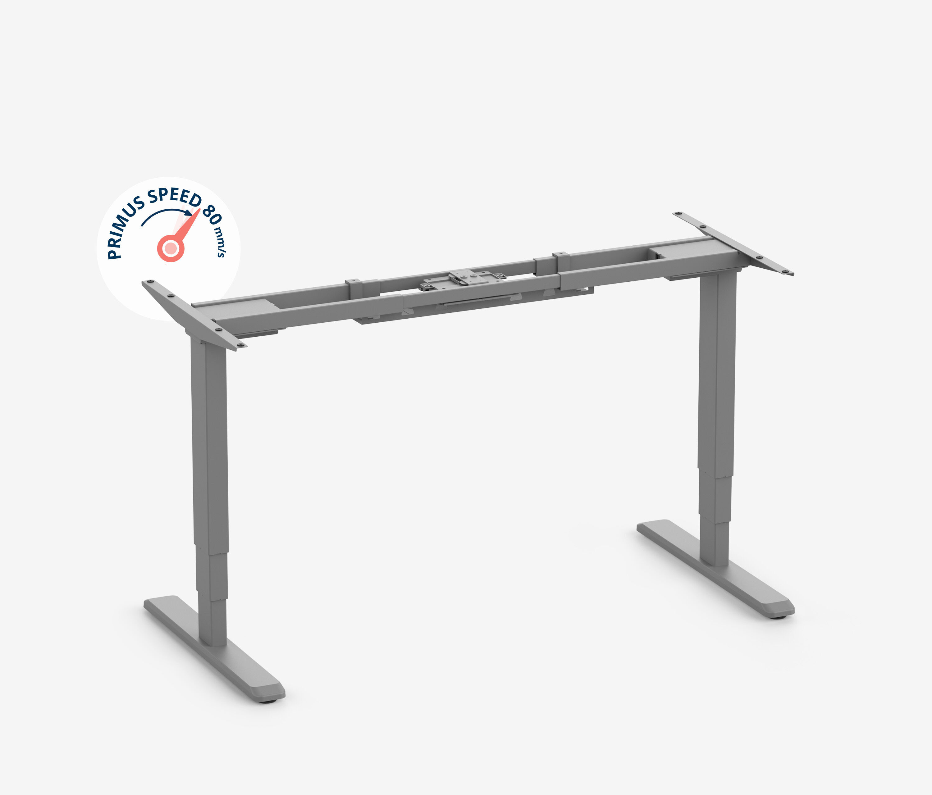 PRIMUS Speed Rechteckschreibtisch, Gestell Grau, Tischplatte 1200 x 700 x 25 mm Buche