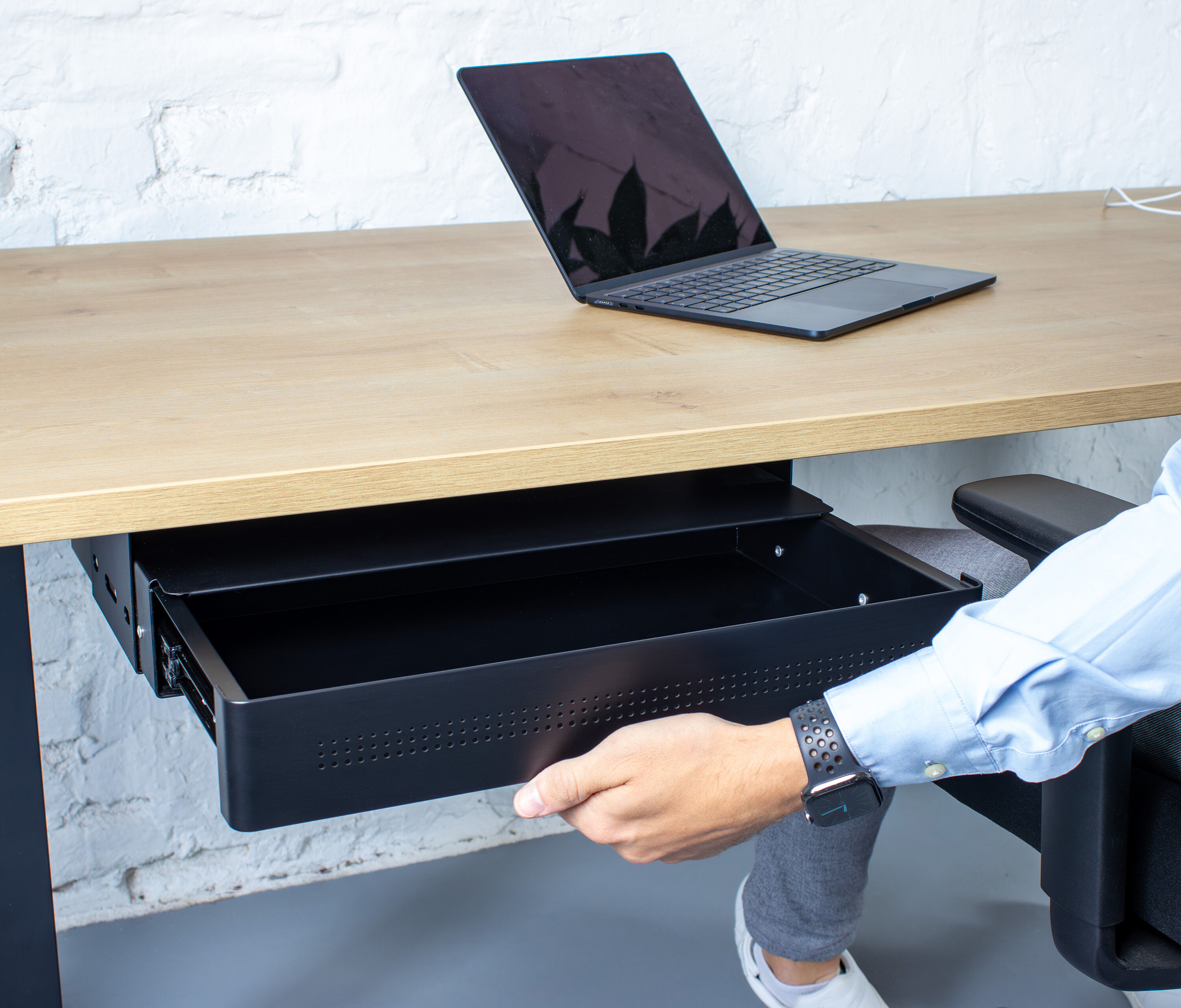 Untertisch Schublade mit USB Lader Weiß