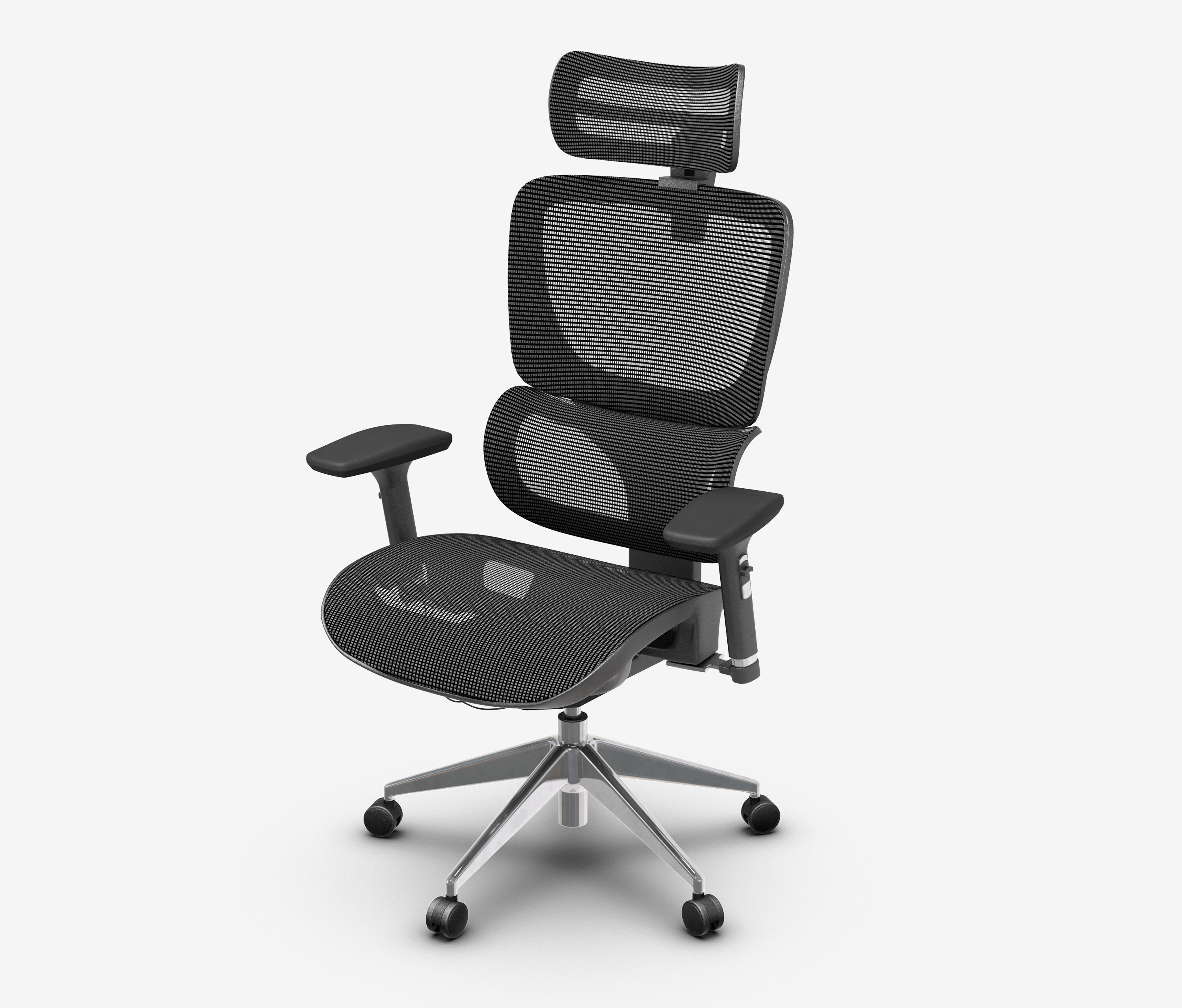 Bürodrehstuhl SENTA FX Mesh Niedrig Schwarz Silber