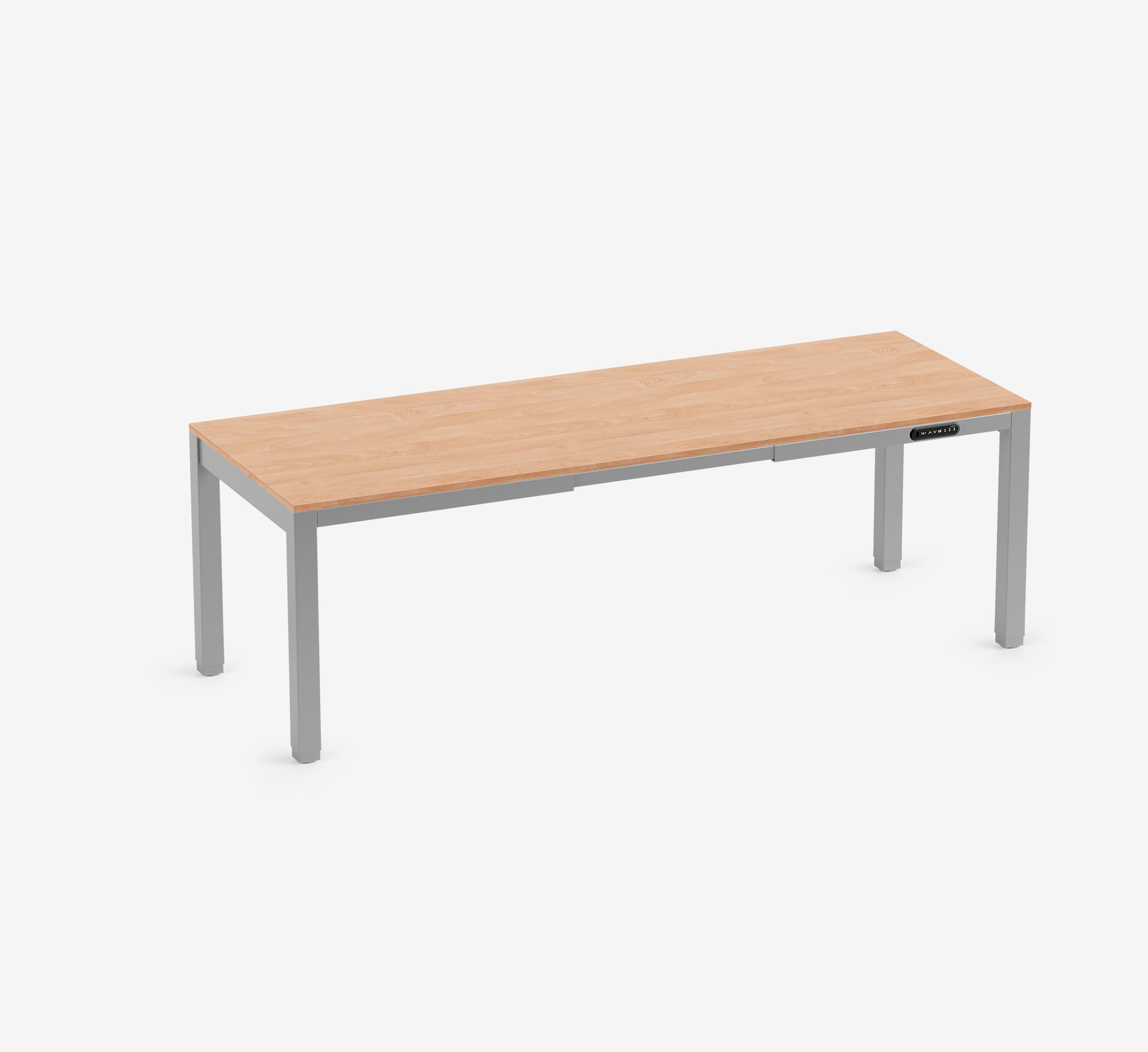 PRIMUS 4-Bein Schreibtisch Grau Buche 2200 x 800 x 25 mm