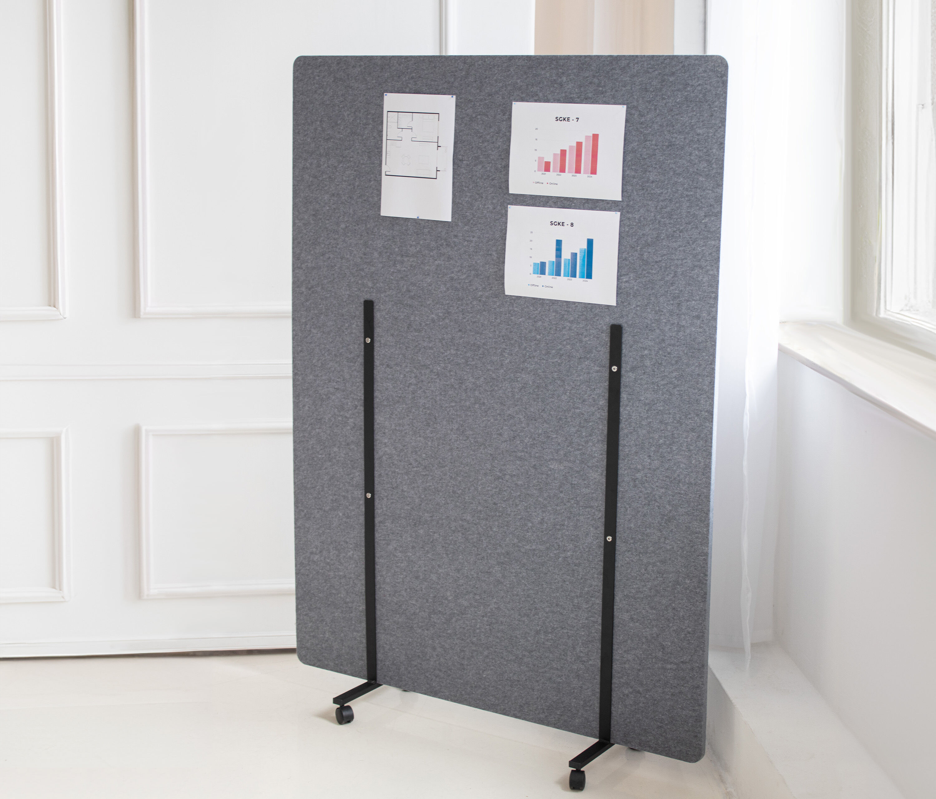 Akustik Stellwand Dunkelgrau